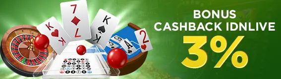 CASHBACK IDNLIVE 3%